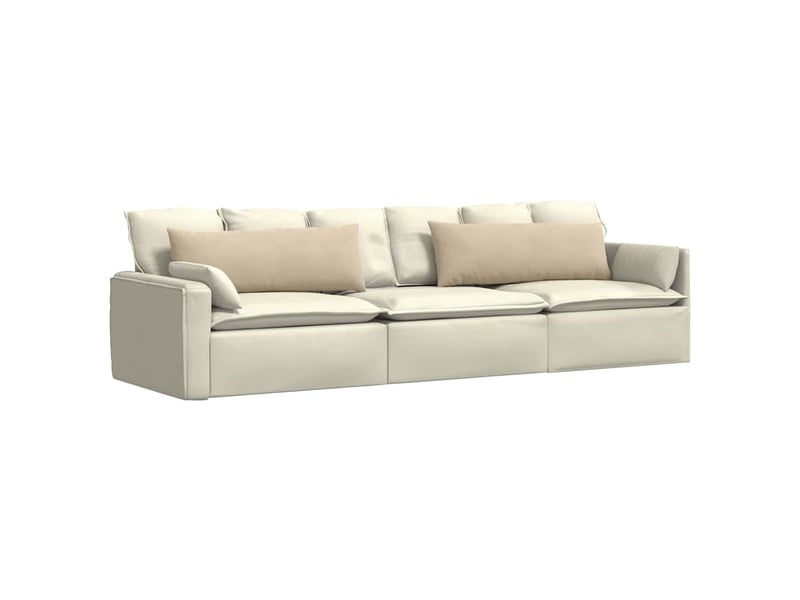  Lot de 2 coussins de canapé, coussins décoratifs tissu crème 120 x 40 cm cf58805  - Conforama C