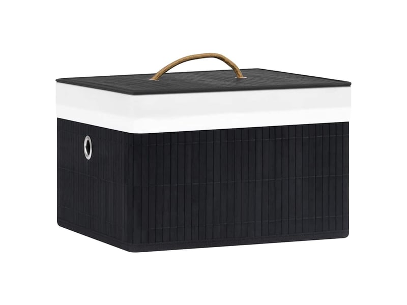  Boîtes de rangement en bambou 4 pcs noir  - Conforama A