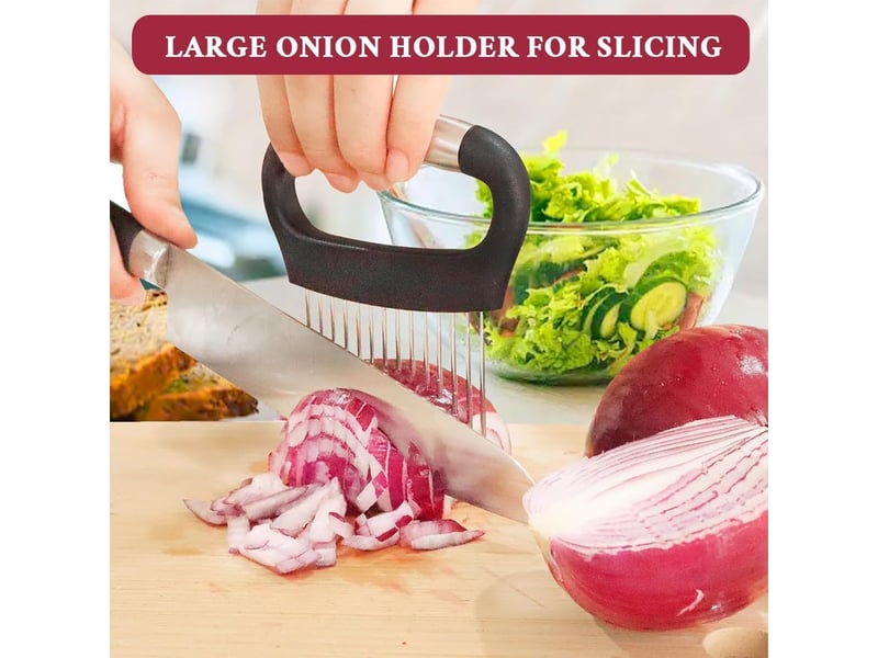 Porte-tranche d'oignon en acier inoxydable,coupe-légumes, coupe citron, outil de tranchage de couteau de cuisine,coupe tomates,pour pommes de terre - Conforama C