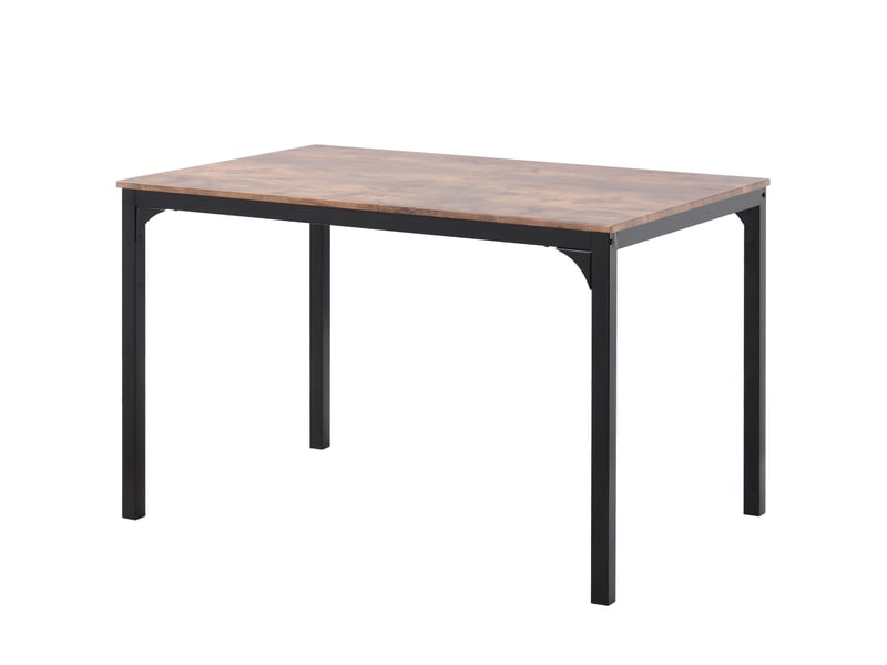  Ensemble table et 4 chaises de salle à manger marron vintage, format compact avec rangement sous plateau  - Conforama D
