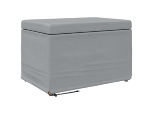 Tabouret bas, ottoman gris clair 61x41x40 cm tissu et bois stratifié