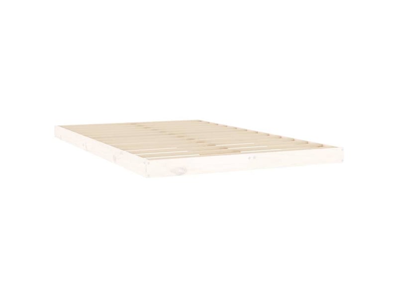  Lit double- lit adulte -  cadre de lit sans matelas blanc 120x200 cm bois de pin massif  - Conforama C