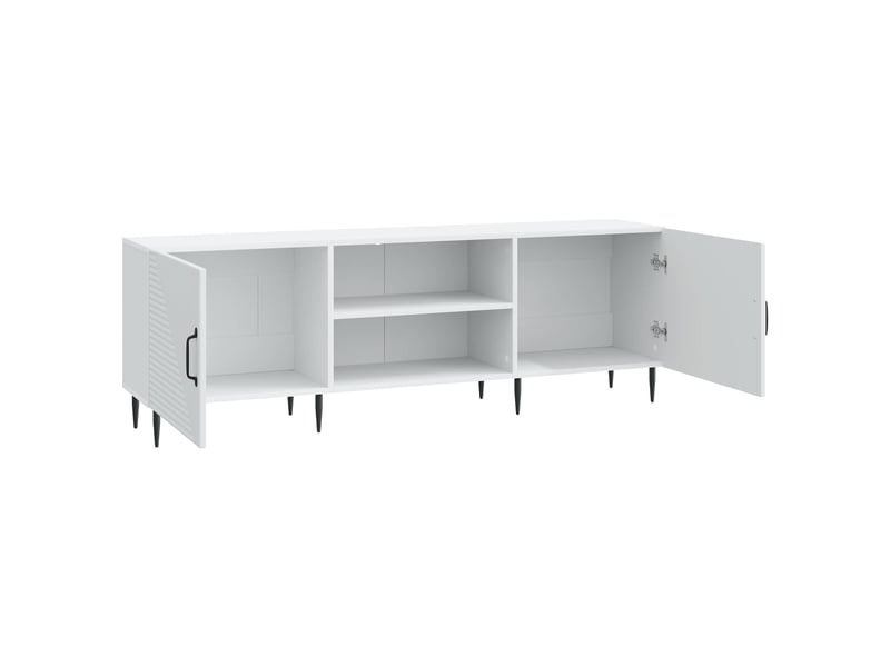  Meuble tv - banc tv - meuble de rangement 150 x 31 x 50 cm blanc bois d'ingénierie  - Conforama E