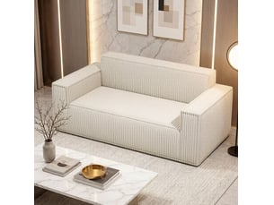 Canapé droit compressé fixe <strong>DESVIAE</strong> <strong></strong> 2 places Velours côtelé