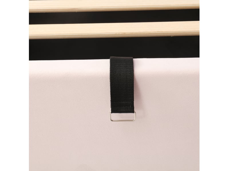  Lit coffre 90x200 cm avec tête de lit, velours, rose, sans matelas  - Conforama E