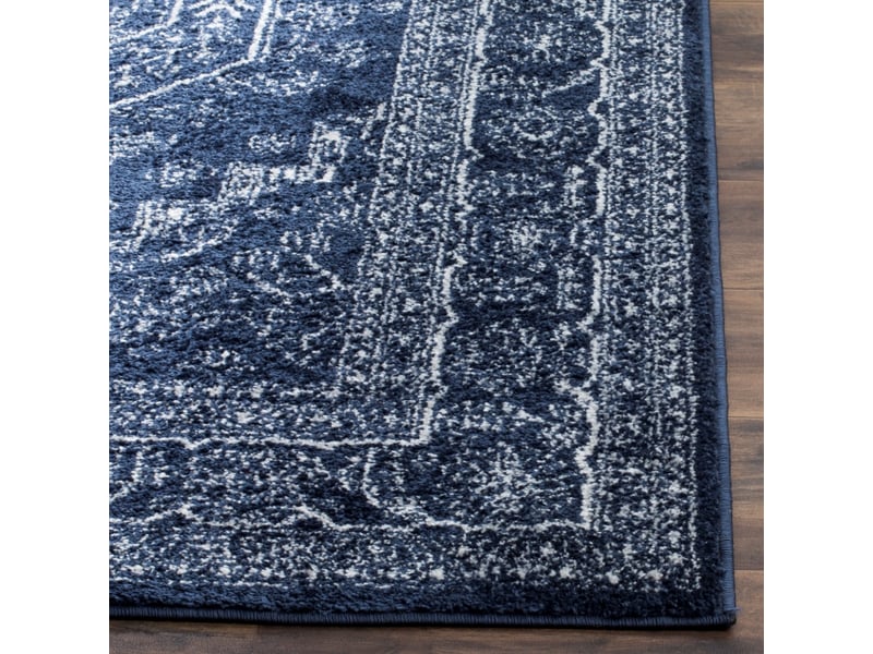  Tapis médaillon en polypropylène bleublanc, 183 x 244 cm  - Conforama C