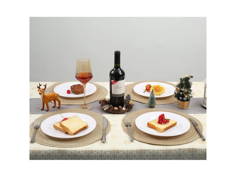 Sets de table,set de table rond tressé lot de 6 lavable résistantes à la chaleur antidérapant, 36cm, couleur café - Conforama D
