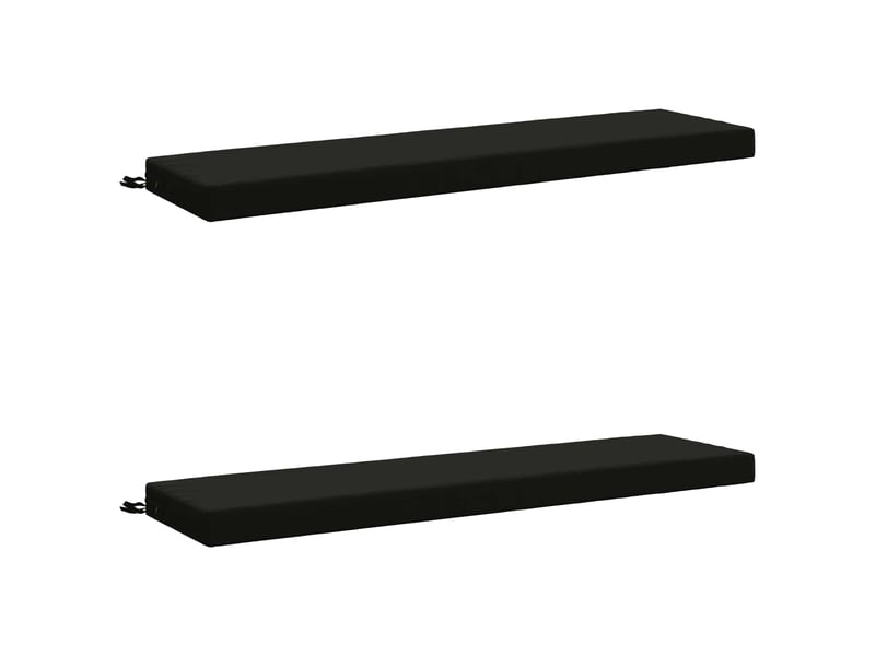  Lot de 2 coussins de banc, coussins d'assise soest 100 % polyester noir cf57333  - Conforama A
