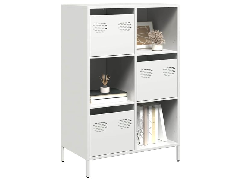  Buffet haut - bahut - meuble de rangement blanc 68x39x103,5 cm acier  - Conforama B