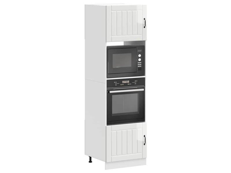  Meuble de rangement, armoires de four lucca bois d'ingénierie blanc brillant  - Conforama B