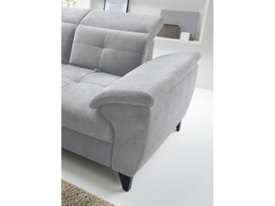 Canapé d'angle gris 5 places angle gauche couchage 128x225cm inferno