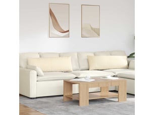 Lot de 2 coussins de canapé, coussins décoratifs crème 120 x 40 cm cf59037