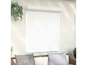 Store enrouleur, store roulant blanc 110 x 130 cm aluminium et polyuréthane cf47251