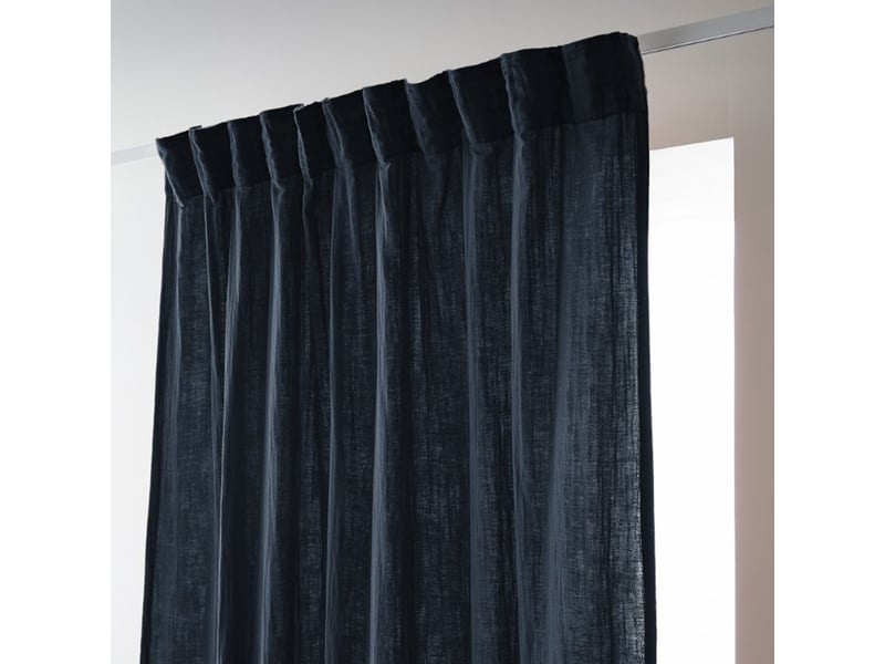  Rideau galon fronceur 140x240 cm gaze de coton minuit PD21497 - Conforama A