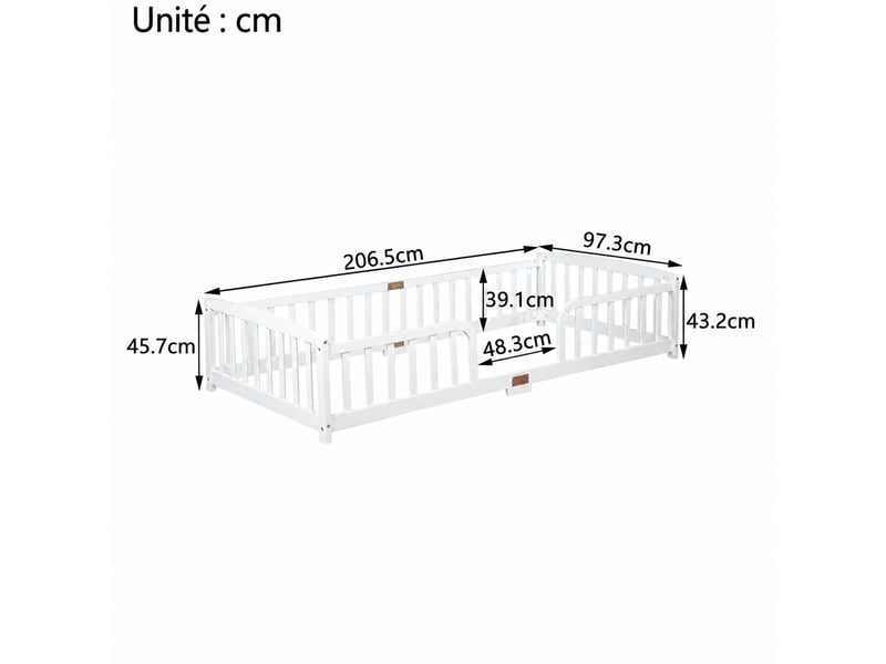  Lit coffre 90 x 200 cm,structure de lit double,avec sommier et led,  coffre hydraulique,beige  - Conforama C