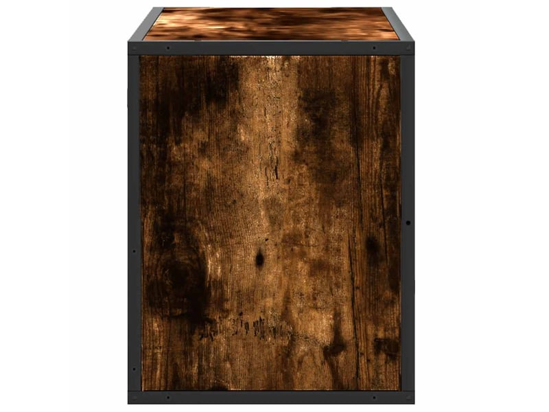  Meuble tv - banc tv - meuble de rangement chêne fumé 80x31x39,5 cm bois d'ingénierie et métal  - Conforama E