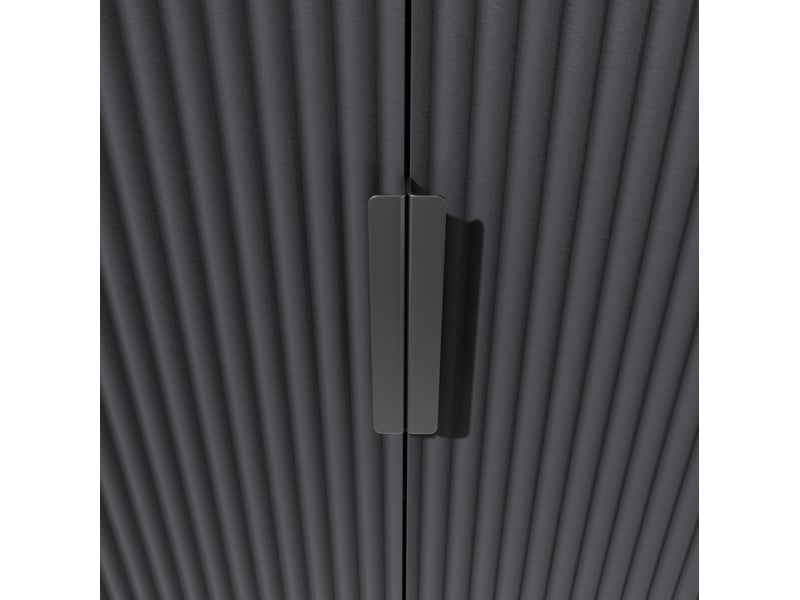 Buffet de cuisine avec led, 3 tiroirs, casier à vin et prises, noir, 105 x 40 x 180 cm - Conforama E