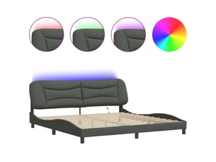 Lit 2 places 200x200 cm coloris gris