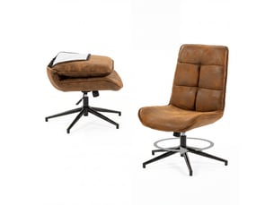 Fauteuil relax manuel pivotant MEUBLES COSY Tissu marron vendu A l'unité