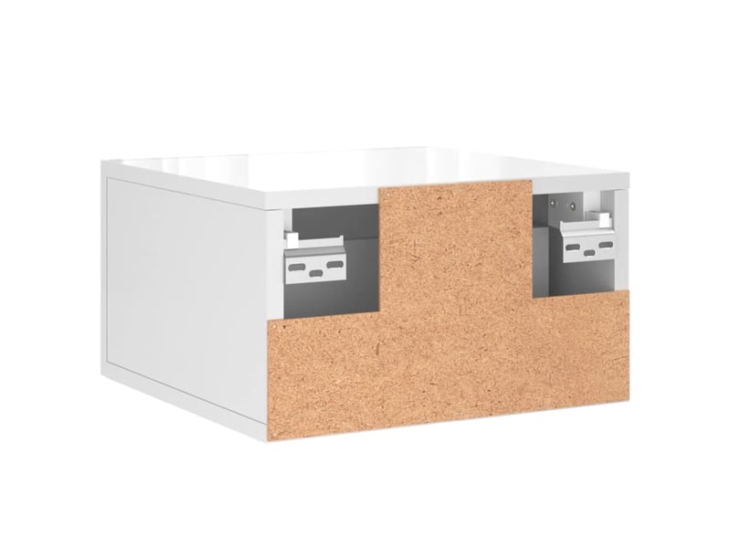  Lot de 2 tables de chevet - cabinet de chevet - table de nuit murales blanc brillant 35x35x20 cm  - Conforama E