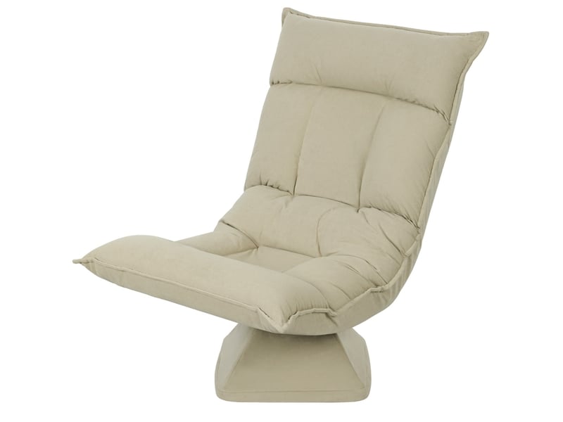  Fauteuil de sol 70x62x95 cm pivotant 360° à dossier réglable beige  - Conforama A