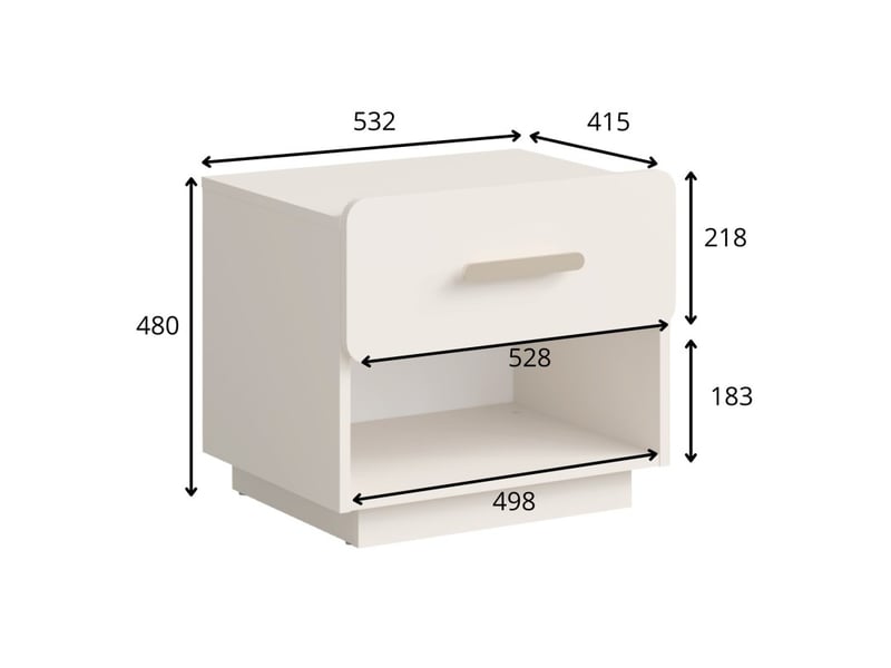  Lot de 2 tables de chevet amalie – 1 tiroir – coloris beige – poignées dorées – design arrondi  - Conforama B