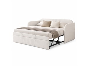 Lit gigogne 2x90x190 cm ULQENI coloris beige