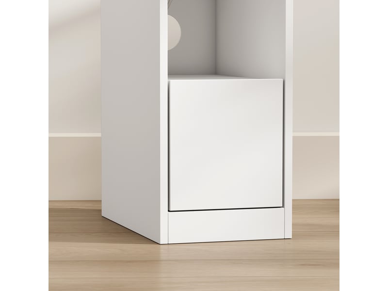  Lot de 2 chevets avec station de charge - tiroir, niches, étagère - blanc  - Conforama E