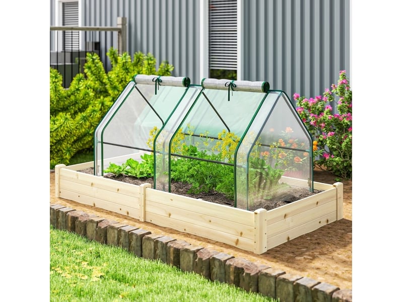Serre de jardin 180x90x90 cm avec portes enroulables en métal transparent - Conforama C