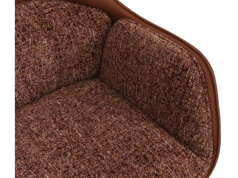  Lot de 2 chaises de salle à manger hwc-r23, chaises de cuisine pivotantes, en similicuir et tissu chenille (410 gm²) - terracotta  - Conforama E