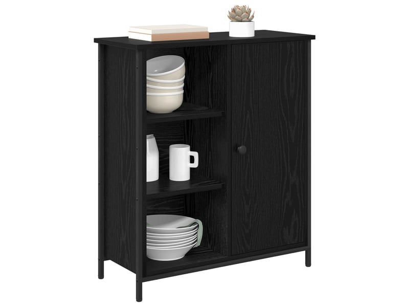  Buffet - bahut - meuble de rangement chêne noir 70 x 30 x 80 cm bois d'ingénierie  - Conforama C