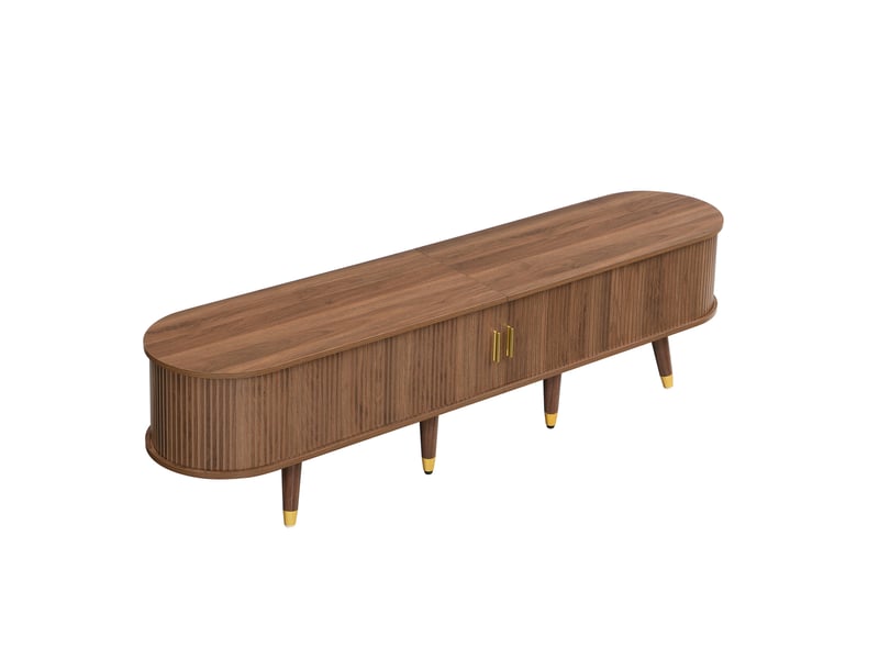  Ensemble de salon 3 pièces avec table basse relevable en mdf finition noyer  - Conforama A