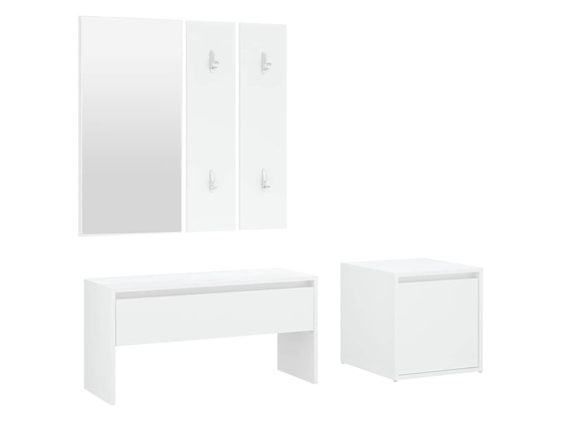  Ensemble de meubles de couloir blanc bois d'ingénierie shl62561  - Conforama A