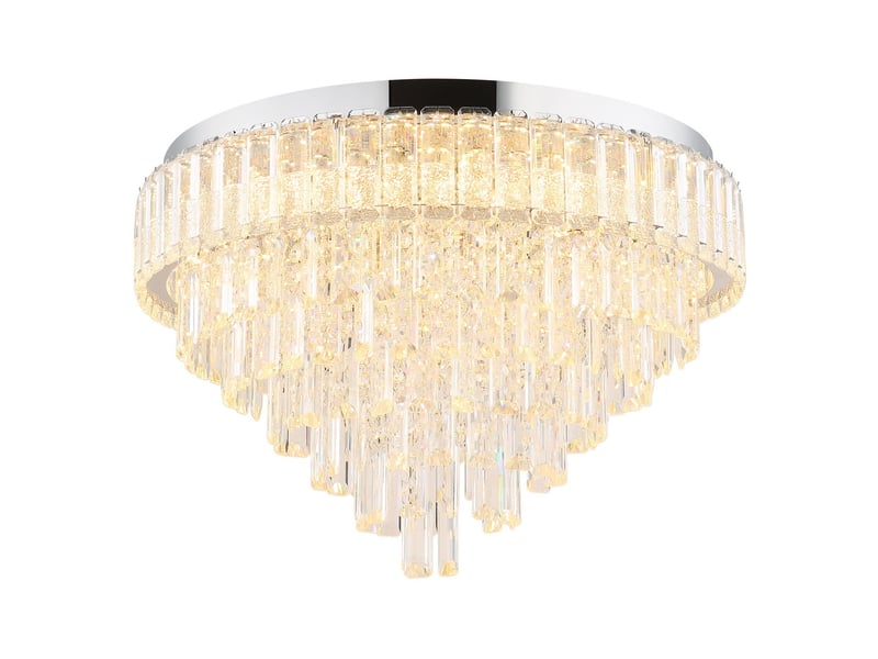  Globo crystalia plafonnier led chromé 60 cm 27006000 k  - Conforama D