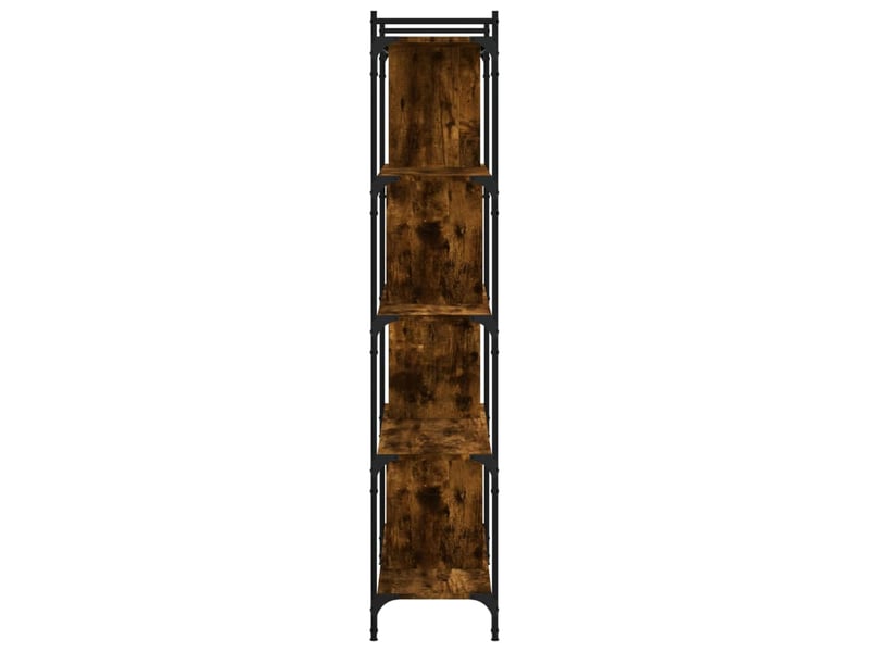  Bibliothèque 5 niveaux, armoire à livres chêne fumé 76x32x158cm bois d'ingénierie  - Conforama E