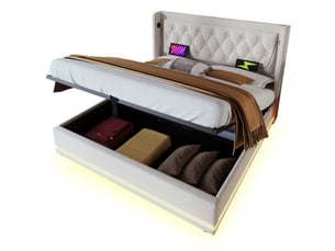 Lit coffre 140x200 cm <strong>HAUSS SPOLE</strong>  <strong></strong> coloris beige