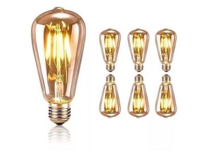 Ampoule led e27 vintage edison st64 4w blanc chaud lot de 6