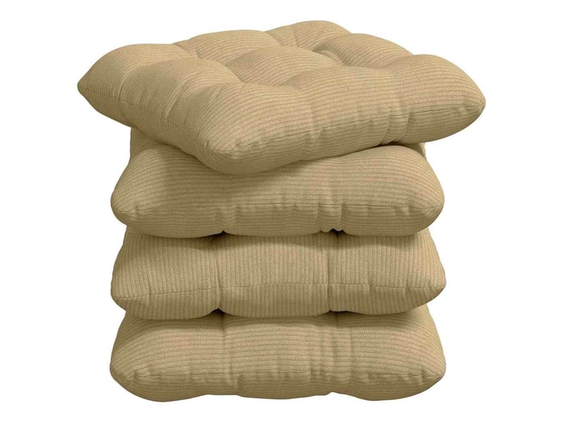 Lot de 4 coussins de siège, coussins décoratifs tissu en velours côtelé vert gris cf60002 - Conforama A