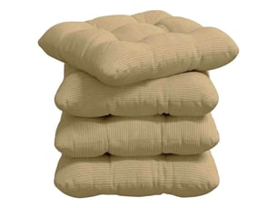 Lot de 4 coussins de siège, coussins décoratifs tissu en velours côtelé vert gris cf60002