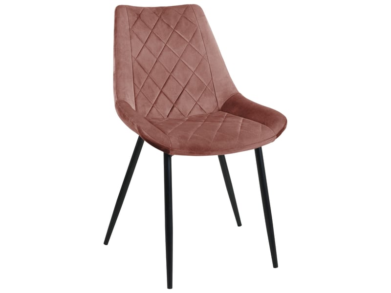 Lot de 2 chaises matelassées de salle à manger en velours akord sj.0488 rose 2x SJ.0488 - Conforama B