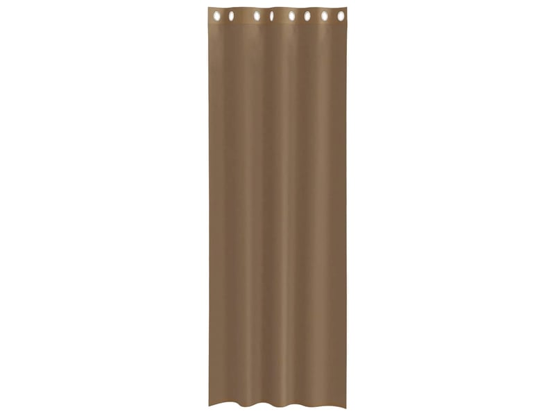  Lot de 2 rideaux en voile, voilages avec œillets marron clair cf44383  - Conforama D