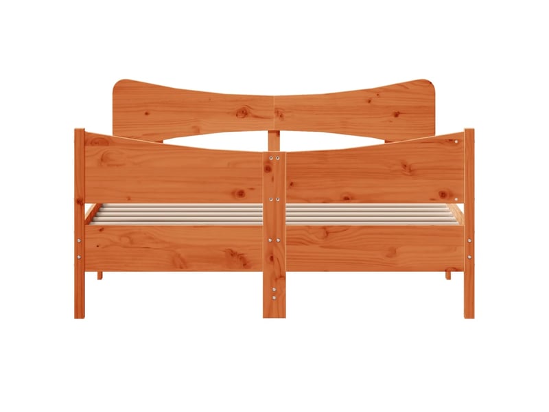  Lit double- lit adulte -  cadre de lit sans matelas  marron 140x200cm bois pin massif  - Conforama C