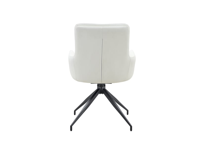  Chaise de salle à manger pivotante 55x50x85 cm – blanc et noir – lot de 2, design léger luxe  - Conforama E