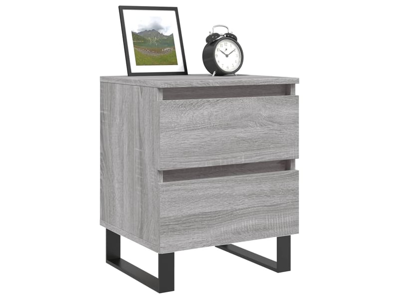  Lot de 2 tables de chevet - cabinet de chevet - table de nuit sonoma gris 40x35x50 cm bois ingénierie  - Conforama B