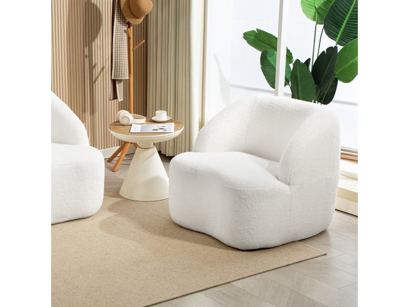  Fauteuil 81x82x73,5 cm confort mousse haute densité blanc cassé  - Conforama B
