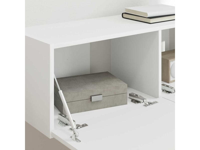  Meuble tv mural 98x31x29,5 cm blanc bois d'ingénierie  - Conforama D