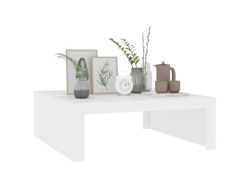  Table basse - table de salon - table à thé blanc 100x100x35 cm bois d'ingénierie  - Conforama D
