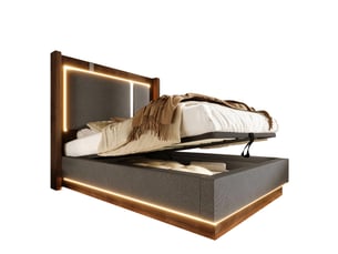 Lit coffre 90x200 cm IKSETERA TRADING LTD coloris bicolore