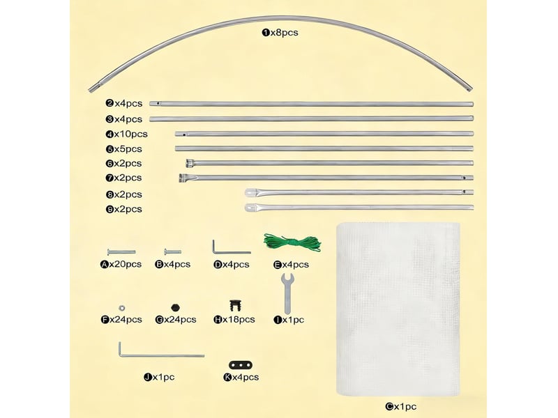  Serre de jardin tunnel 200x300x190 cm – blanche – porte enroulable zippée et 6 fenêtres ouvrantes  - Conforama D
