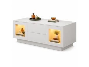 Table basse rectangulaire coloris blanc STILVORA - 50 cmx100 cm
